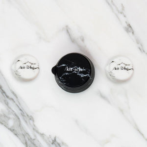 3pc Silicone Travel Jar Set - Black / White marble