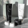 Refillable Silicone Bottle 2pc Set - Black & White Marble