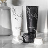 Refillable Silicone Bottle 2pc Set - Black & White Marble