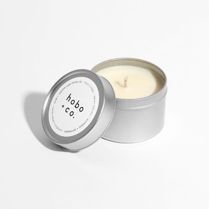 Oakwood + Tobacco  Candles Travel Tin
