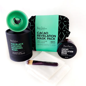 cacao mask pack set with bowl