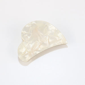 Heart Hair Claw Clip-white