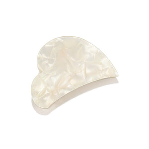 Heart Hair Claw Clip-white