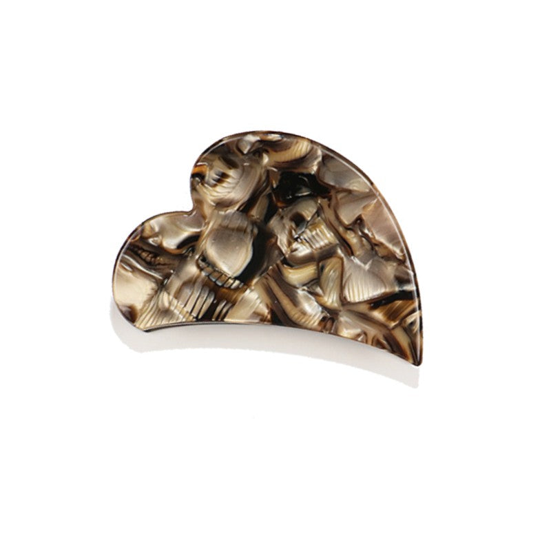 Heart Hair Claw Clip -Brown