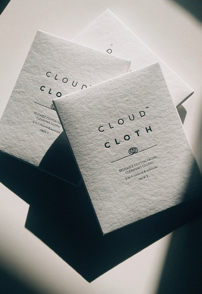 CloudCloth Organic Cotton Reusable Facial Cloth Wipes (3pck)