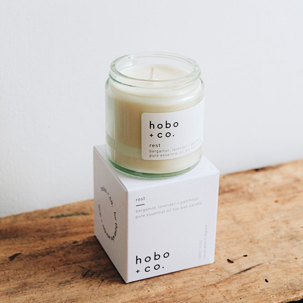 Hobo & Co small Essential oil candle Rest 120ml jar
