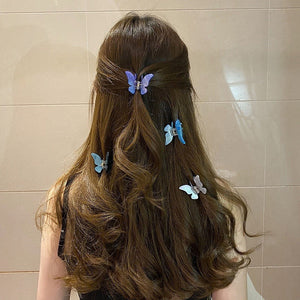 Butterfly Hair Claw Clips -Gray