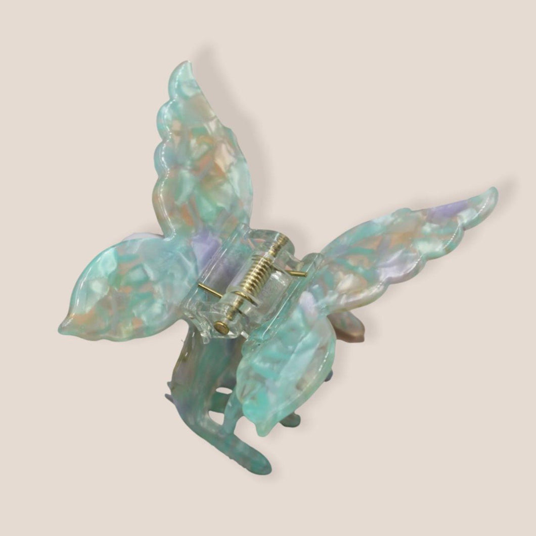 butterfly claw clip large_green