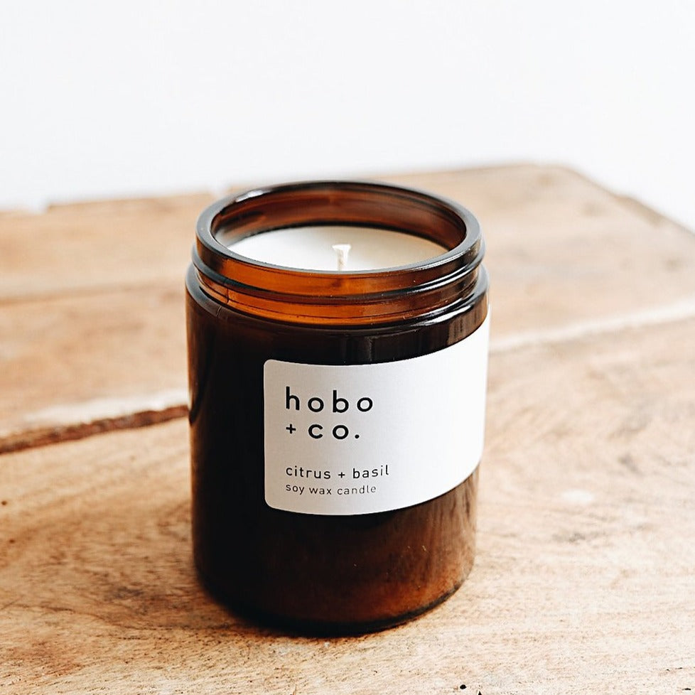 Hobo & Co Citrus & Basil 180ml jar candle