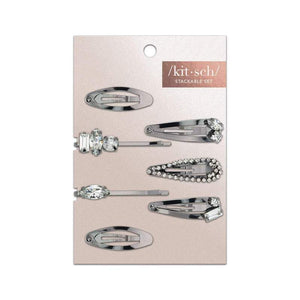 Micro Stackable Snap Clips 7pc set - Hematite